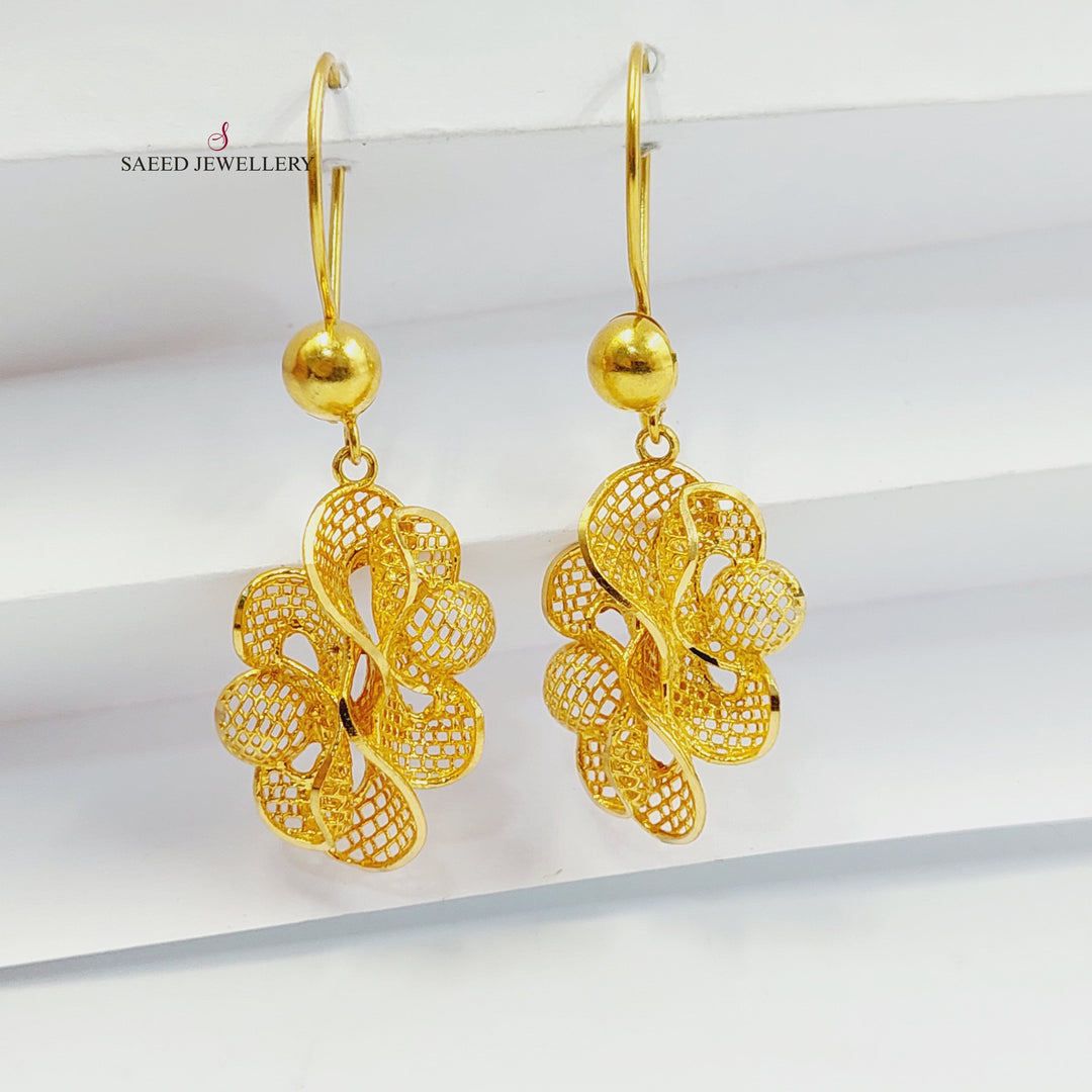 21K Gold Rose Earrings by Saeed Jewelry - Image 1