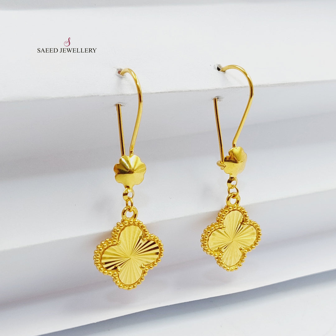 21K Gold Rose Earrings by Saeed Jewelry - Image 1