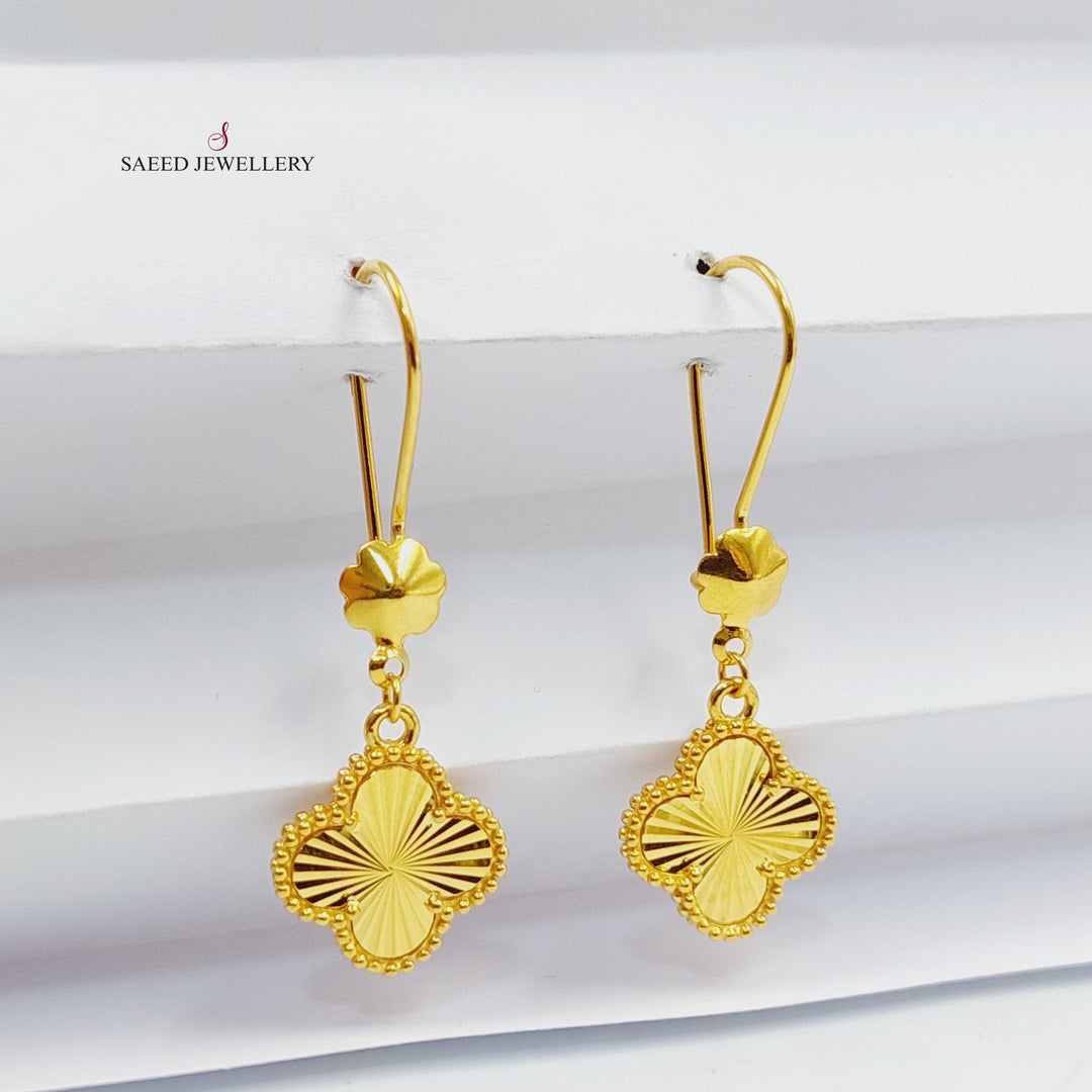 21K Gold Rose Earrings by Saeed Jewelry - Image 4