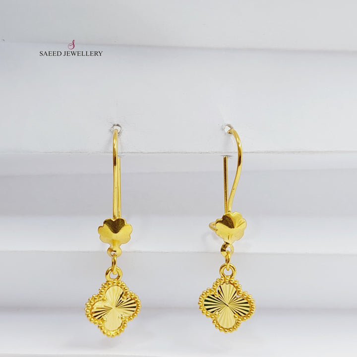 21K Gold Rose Earrings by Saeed Jewelry - Image 4