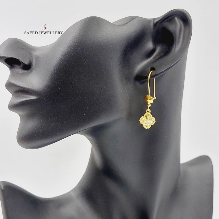 21K Gold Rose Earrings by Saeed Jewelry - Image 5