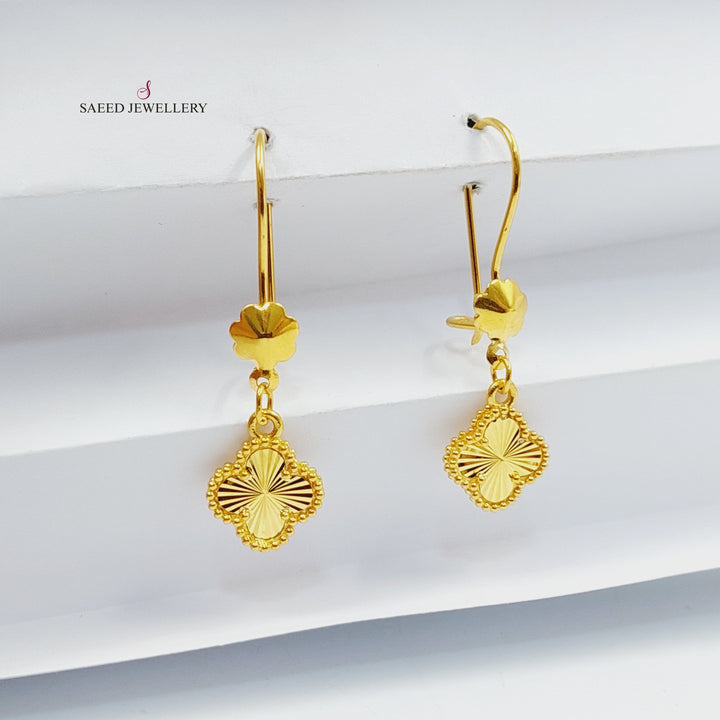 21K Gold Rose Earrings by Saeed Jewelry - Image 1