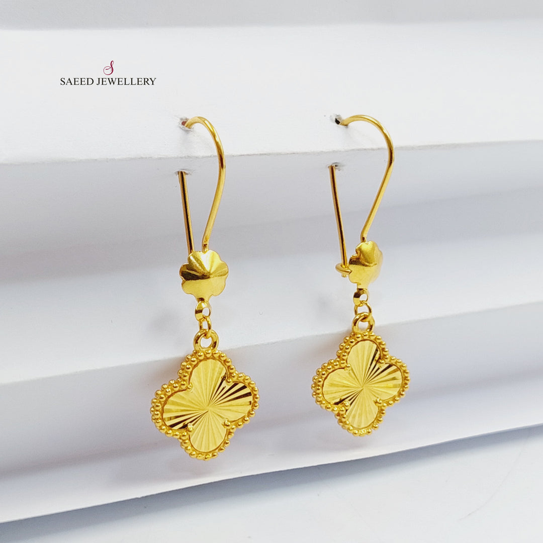 21K Gold Rose Earrings by Saeed Jewelry - Image 5