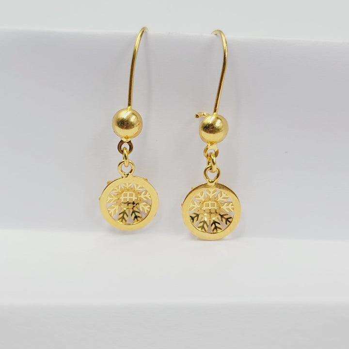 21K حلق وردة-مجوهرات الشيخ سعيد-Saeed Jewelry 