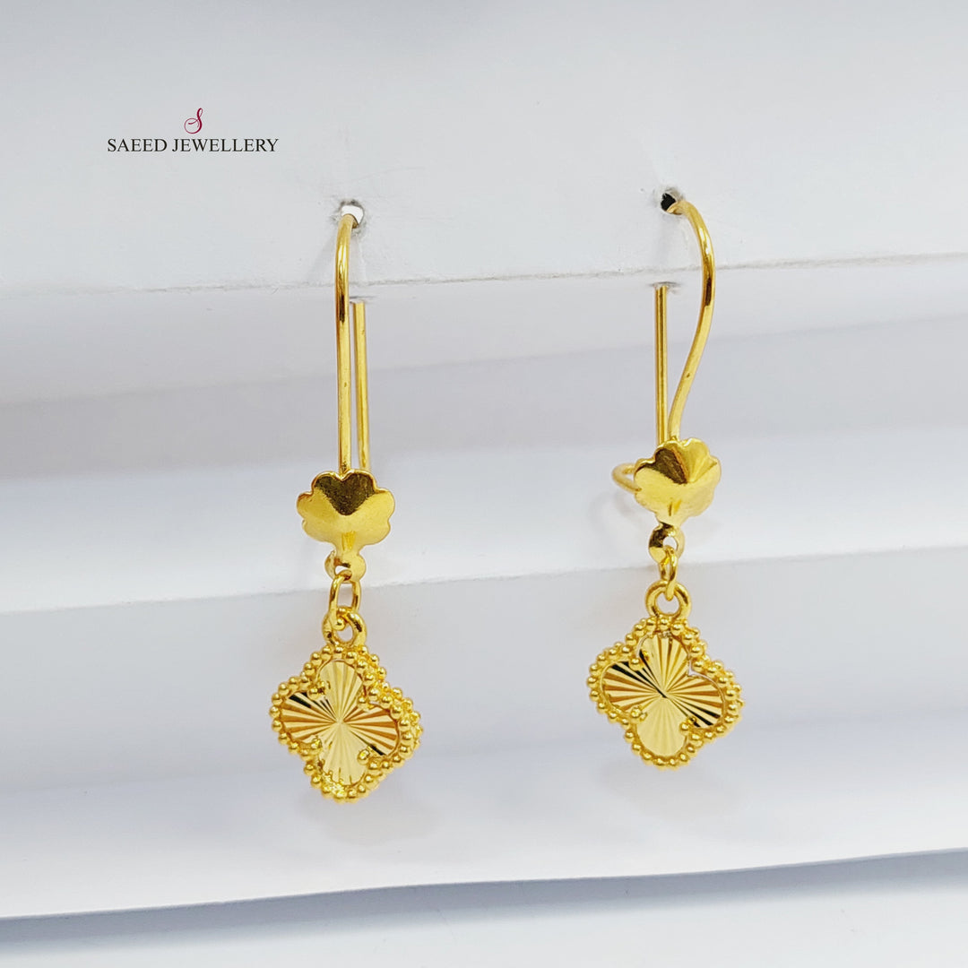 21K Gold Rose Earrings by Saeed Jewelry - Image 3