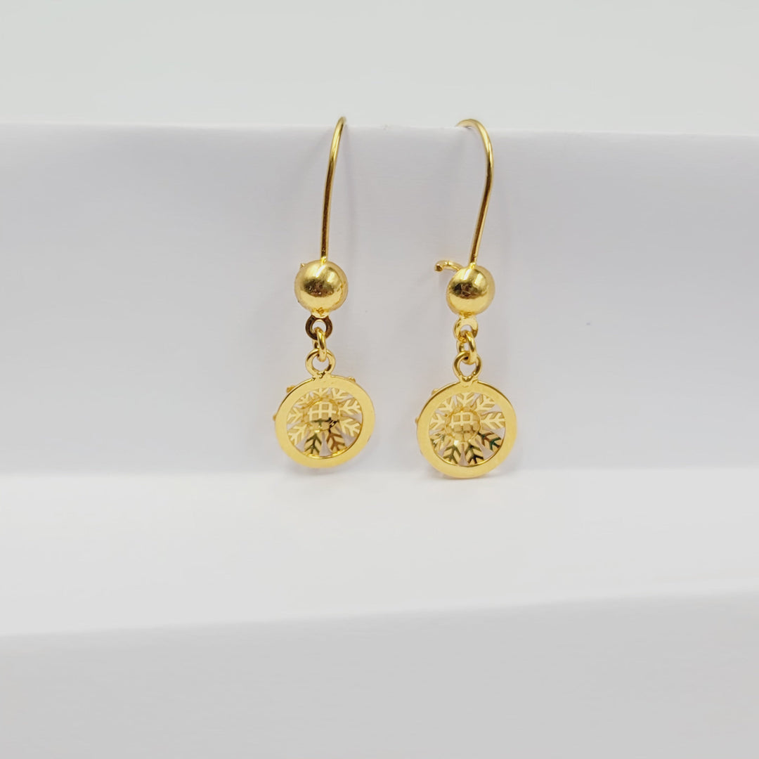 21K حلق وردة-مجوهرات الشيخ سعيد-Saeed Jewelry 