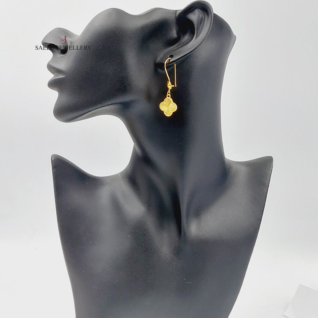 21K Gold Rose Earrings by Saeed Jewelry - Image 3