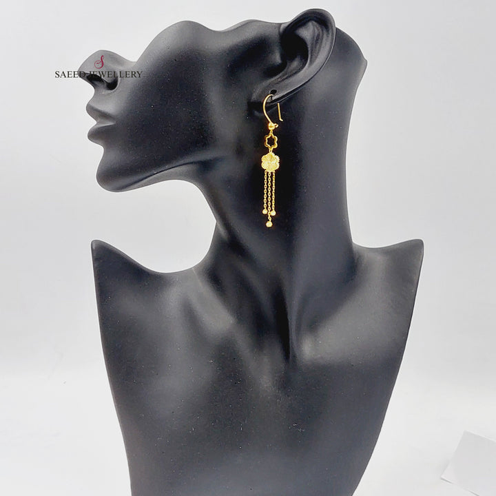 21K Gold Rose Earrings by Saeed Jewelry - Image 4