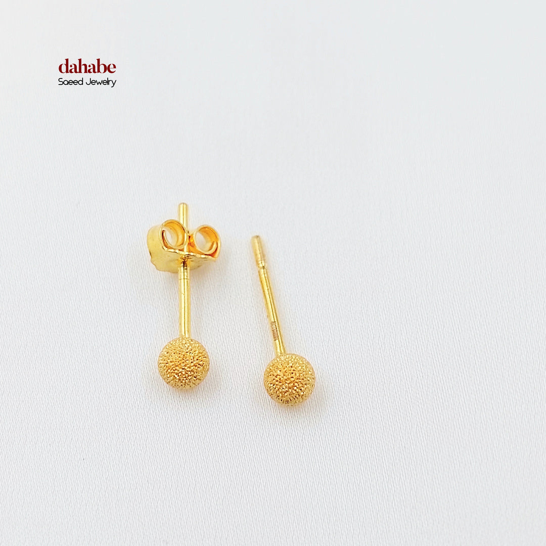 Screw Balls Earrings Made of 21K Gold by Saeed Jewelry 