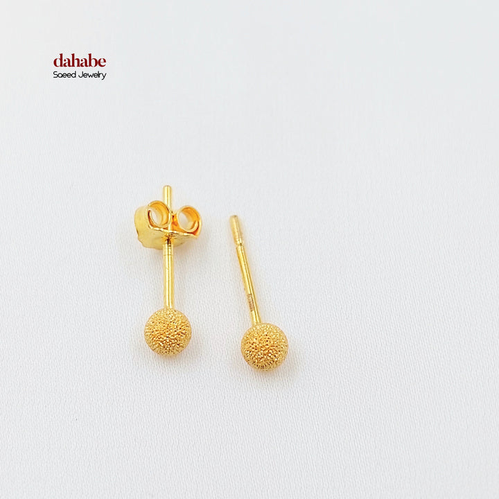 Screw Balls Earrings Made of 21K Gold by Saeed Jewelry 