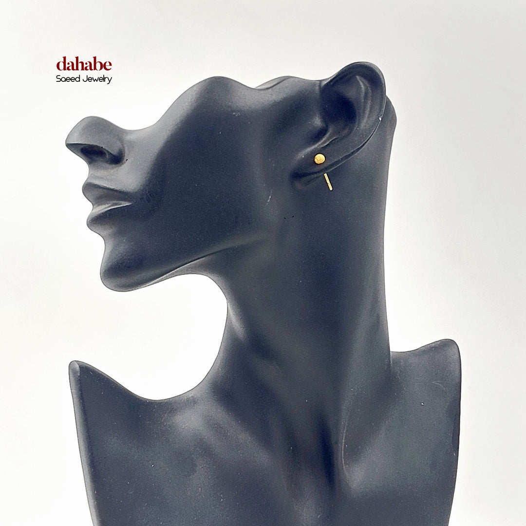 Screw Balls Earrings Made of 21K Gold by Saeed Jewelry 