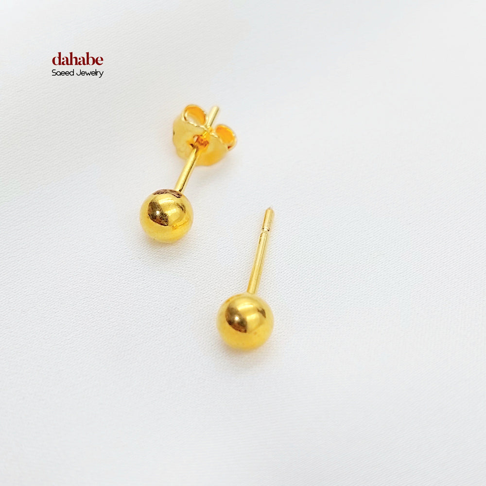 Screw Balls Earrings Made of 21K Gold by Saeed Jewelry 