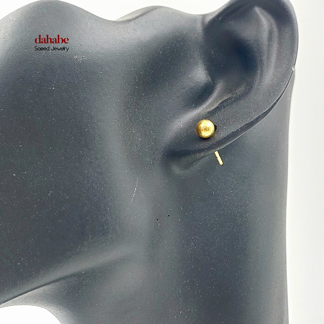 Screw Balls Earrings Made of 21K Gold by Saeed Jewelry 