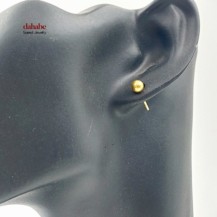 Screw Balls Earrings Made of 21K Gold by Saeed Jewelry 