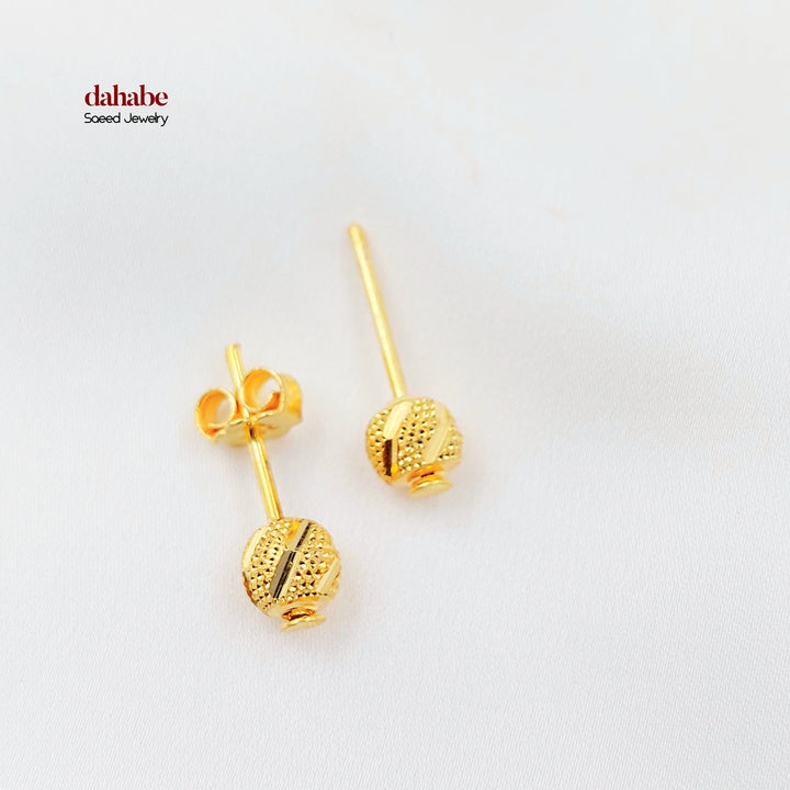 Screw Balls Earrings Made of 21K Gold by Saeed Jewelry 