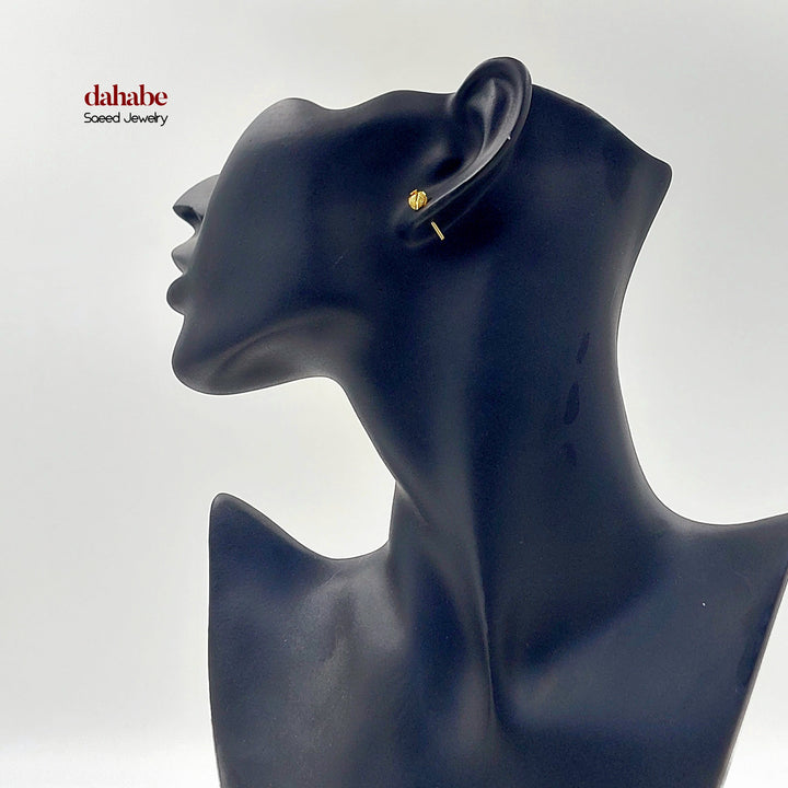 Screw Balls Earrings Made of 21K Gold by Saeed Jewelry 