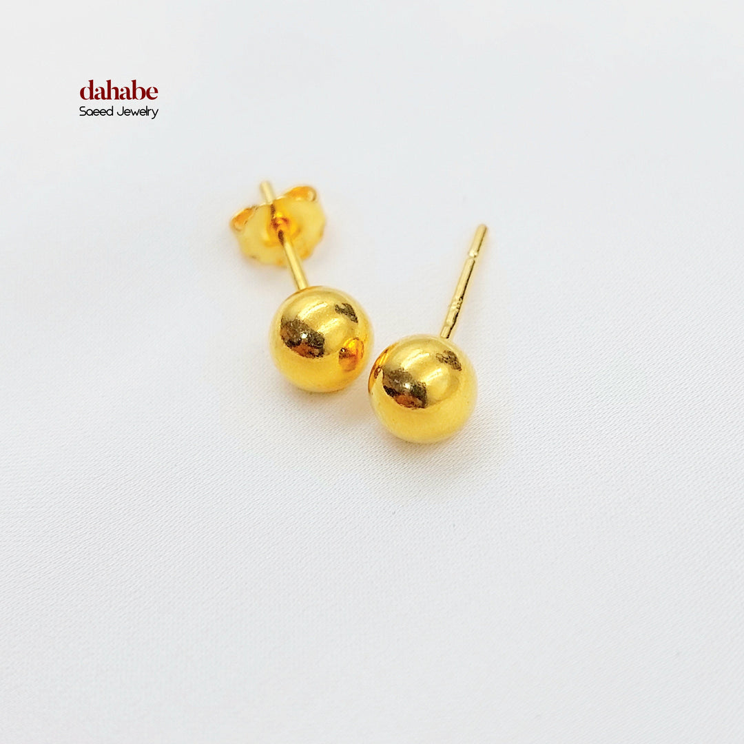 Screw Balls Earrings Made of 21K Gold by Saeed Jewelry 