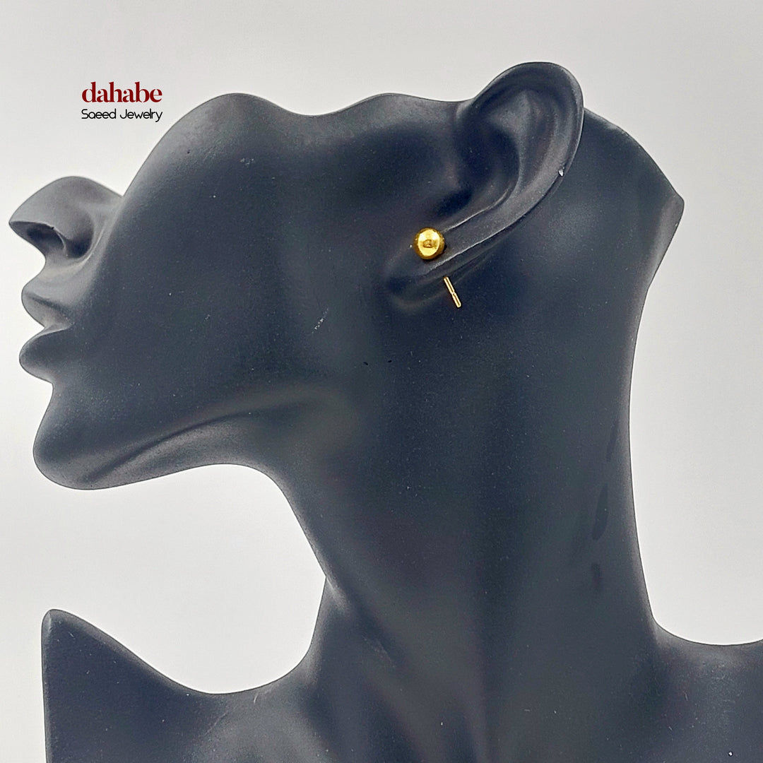 Screw Balls Earrings Made of 21K Gold by Saeed Jewelry 