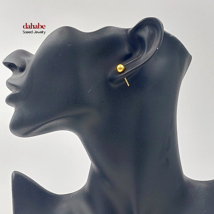 Screw Balls Earrings Made of 21K Gold by Saeed Jewelry 