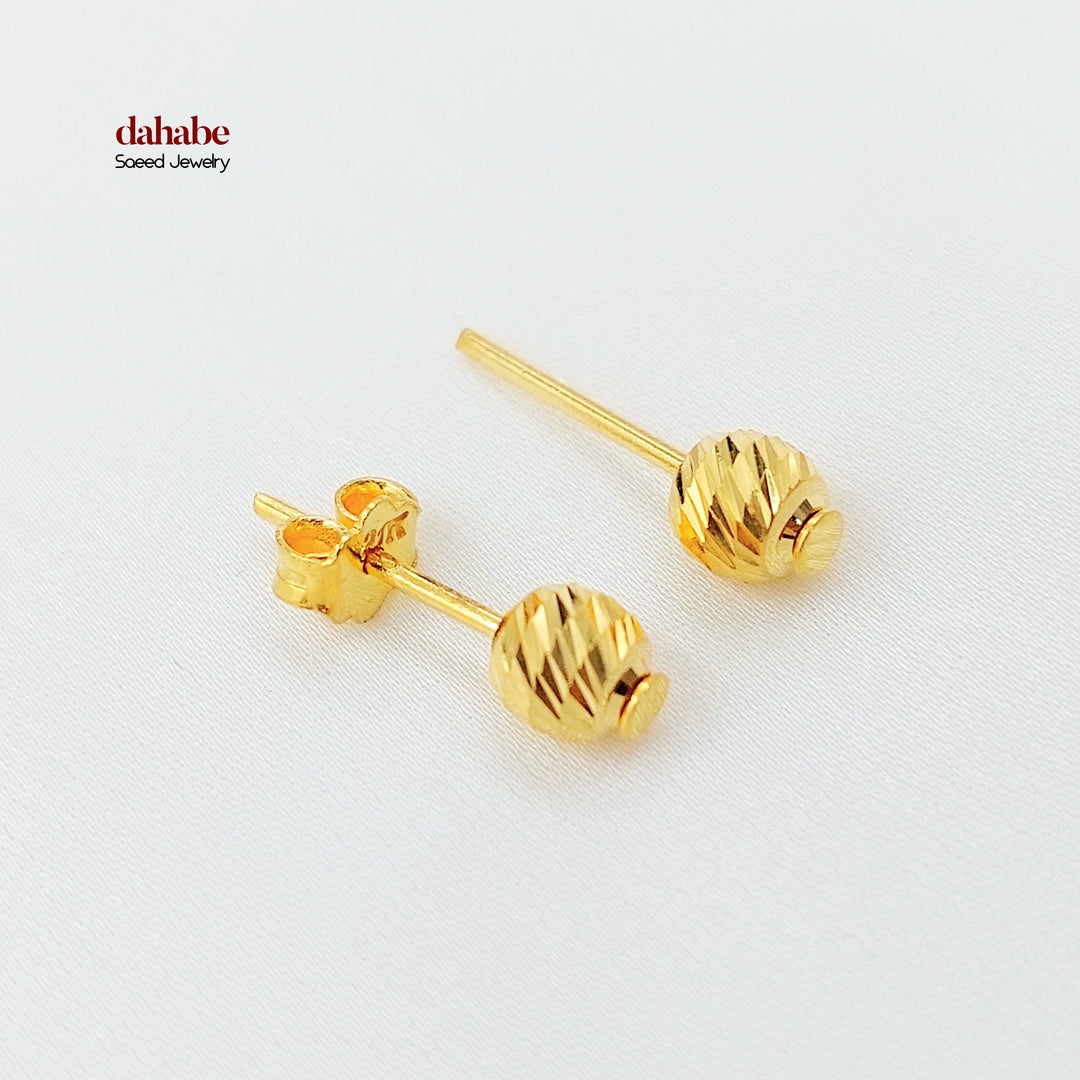 Screw Balls Earrings Made of 21K Gold by Saeed Jewelry 