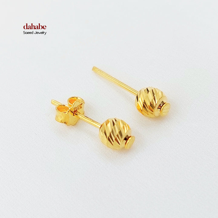 Screw Balls Earrings Made of 21K Gold by Saeed Jewelry 