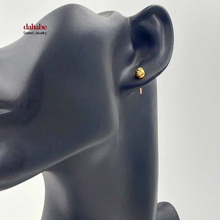 Screw Balls Earrings Made of 21K Gold by Saeed Jewelry 