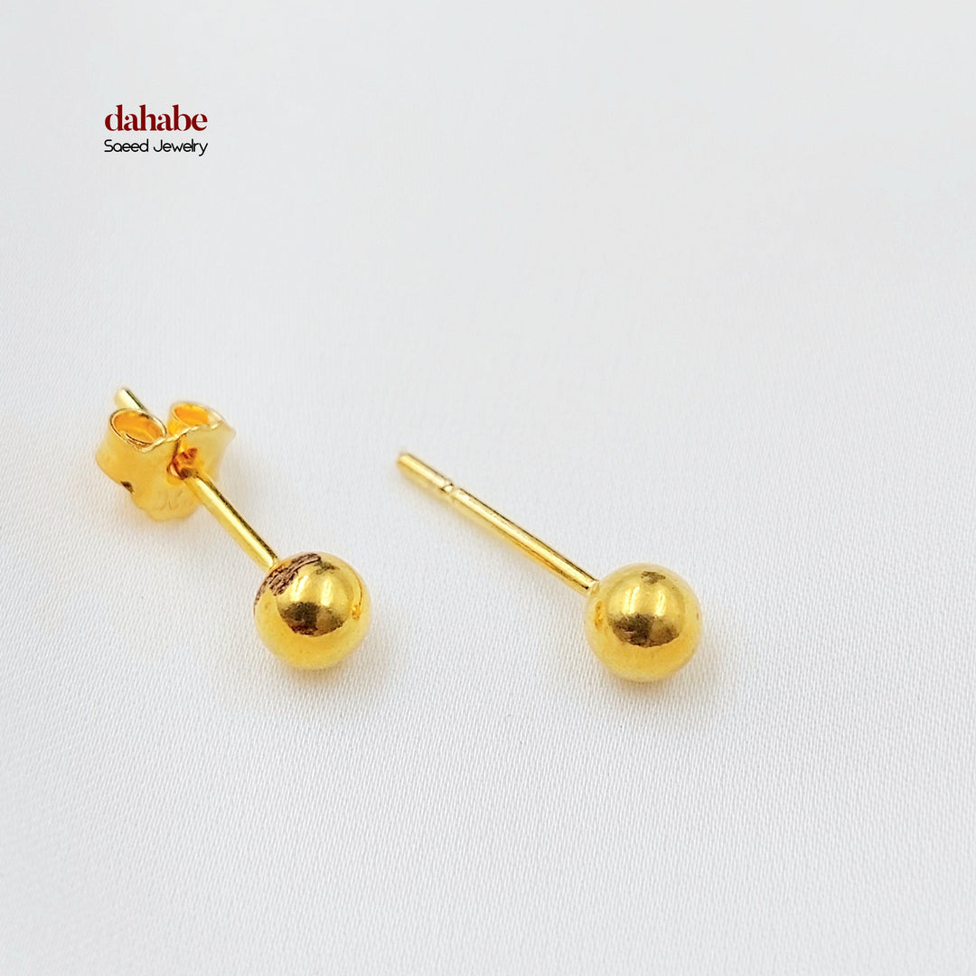 Screw Balls Earrings Made of 21K Gold by Saeed Jewelry 
