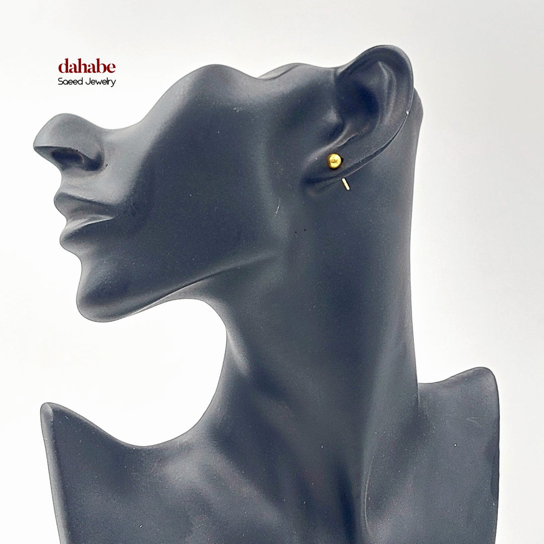 Screw Balls Earrings Made of 21K Gold by Saeed Jewelry 