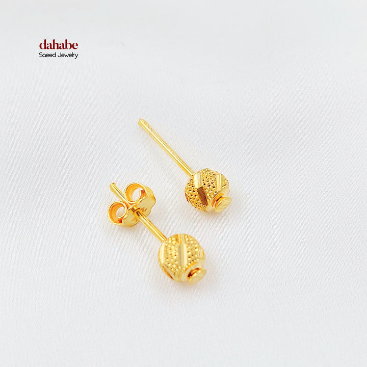 Screw Balls Earrings Made of 21K Gold by Saeed Jewelry 