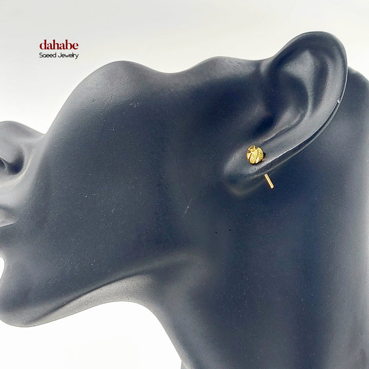 Screw Balls Earrings Made of 21K Gold by Saeed Jewelry 