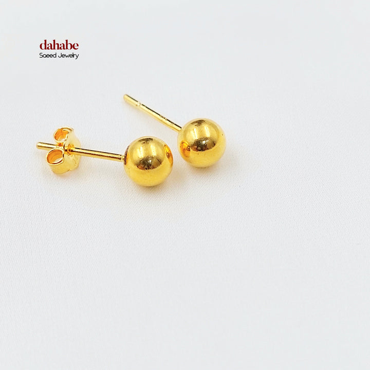 Screw Balls Earrings Made of 21K Gold by Saeed Jewelry 