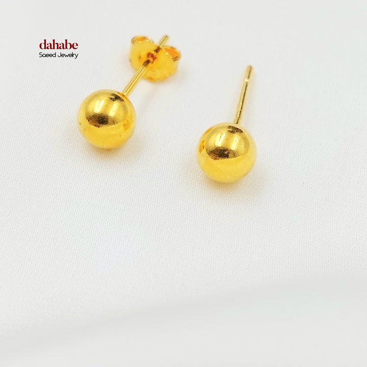 Screw Balls Earrings Made of 21K Gold by Saeed Jewelry 
