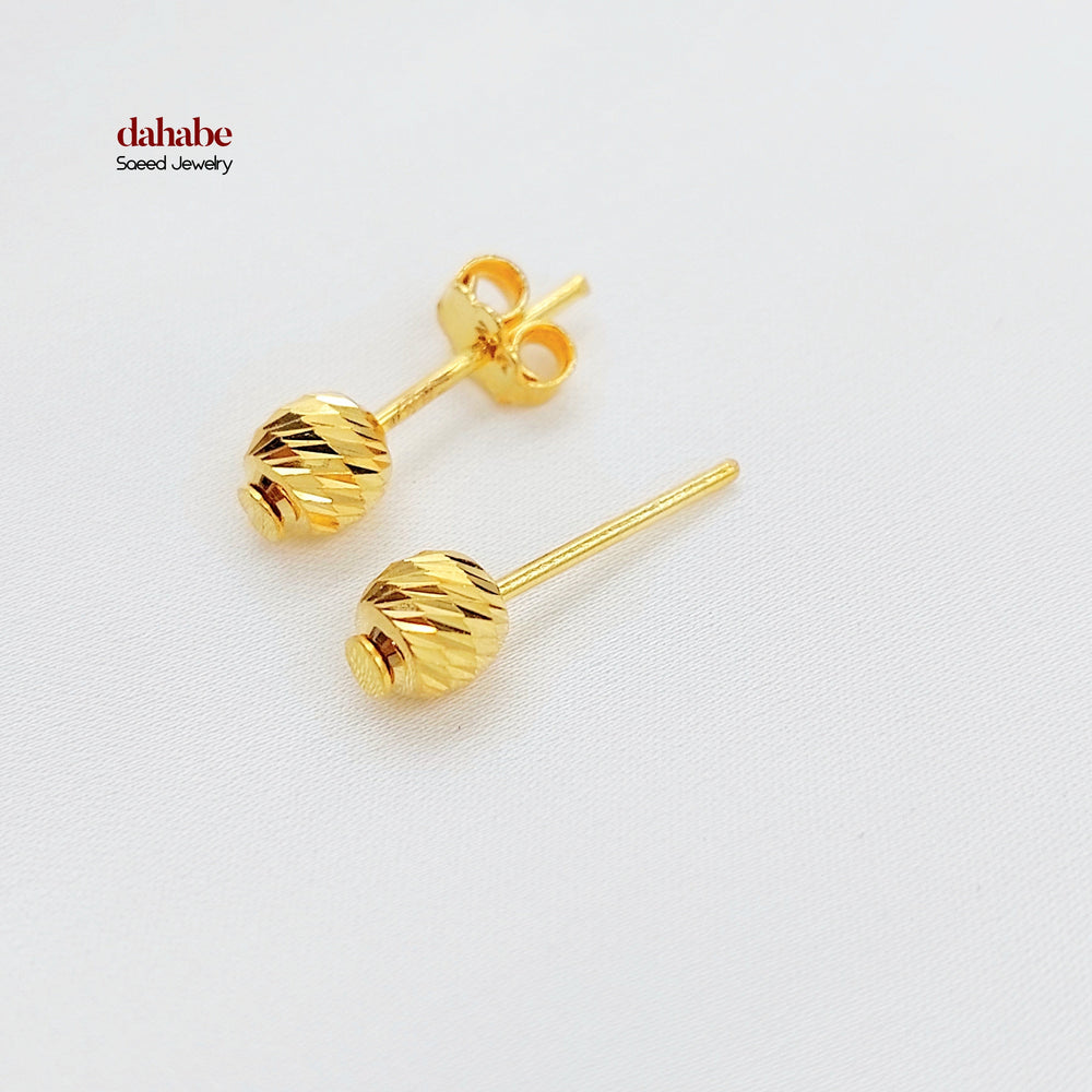 Screw Balls Earrings Made of 21K Gold by Saeed Jewelry 