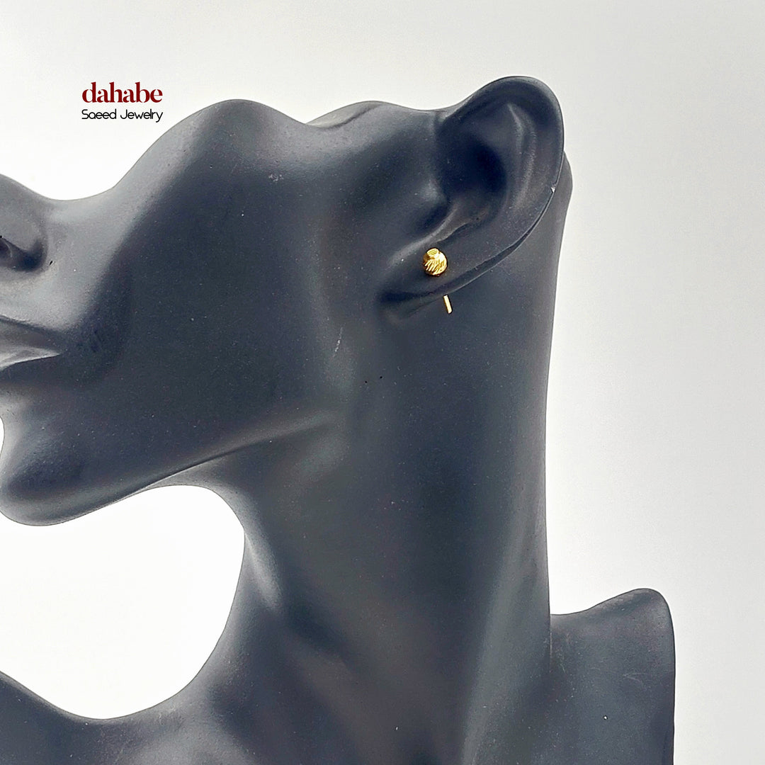 Screw Balls Earrings Made of 21K Gold by Saeed Jewelry 