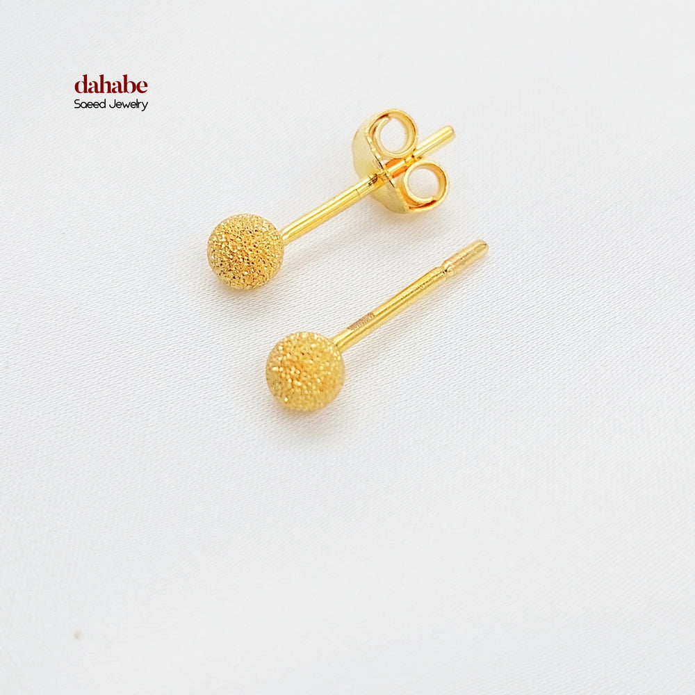 Screw Balls Earrings Made of 21K Gold by Saeed Jewelry 