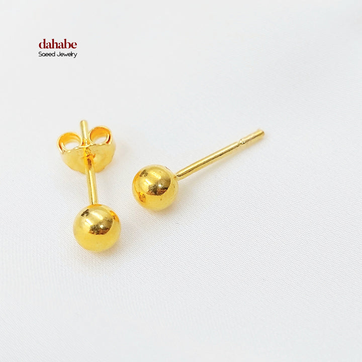 Screw Balls Earrings Made of 21K Gold by Saeed Jewelry 