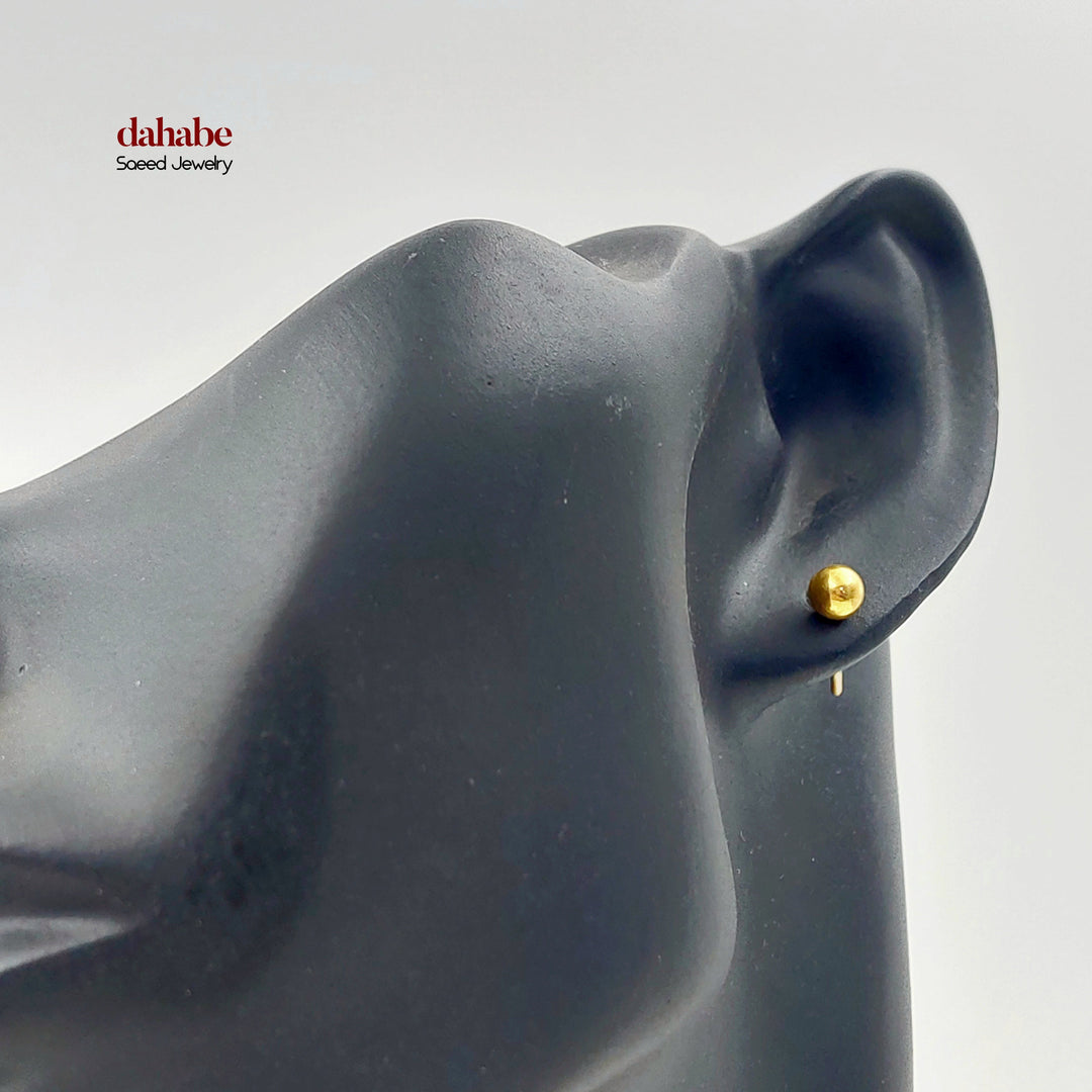 Screw Balls Earrings Made of 21K Gold by Saeed Jewelry 