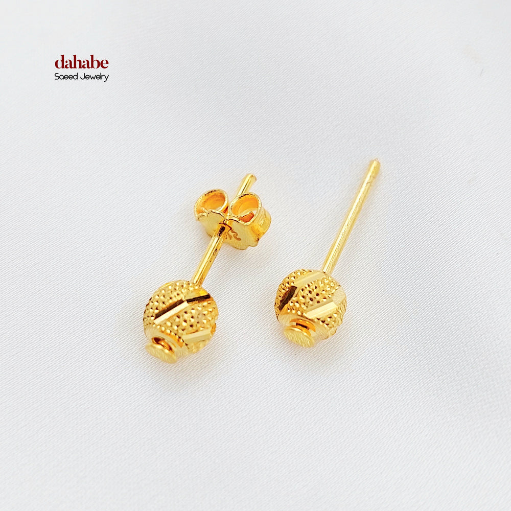 Screw Balls Earrings Made of 21K Gold by Saeed Jewelry 