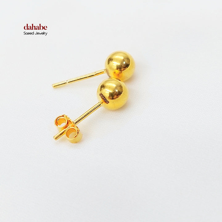Screw Balls Earrings Made of 21K Gold by Saeed Jewelry 