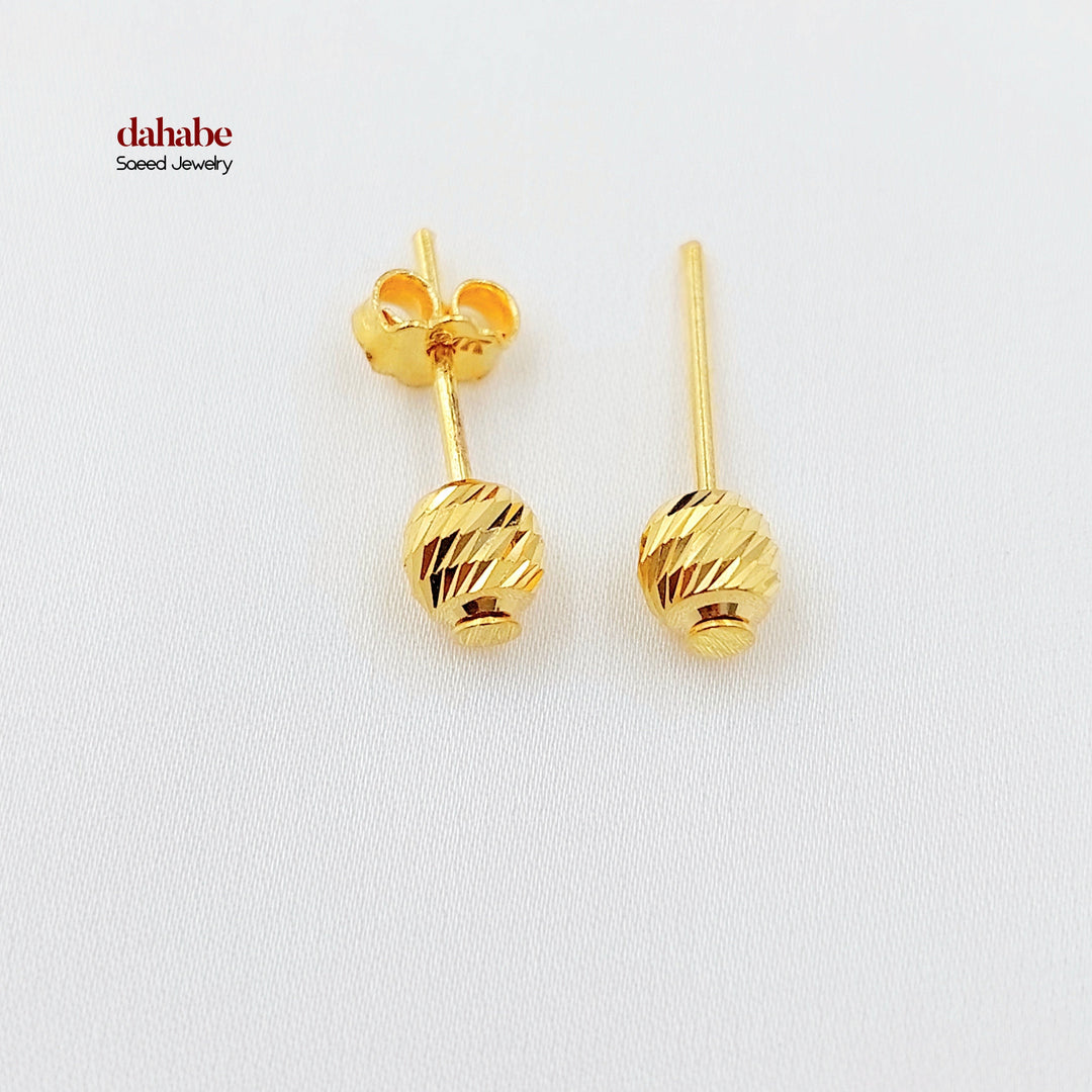Screw Balls Earrings Made of 21K Gold by Saeed Jewelry 
