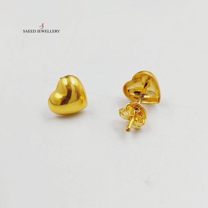 21K Gold Sanded Screw Earrings by Saeed Jewelry - Image 4