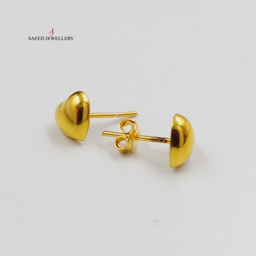 21K Gold Sanded Screw Earrings by Saeed Jewelry - Image 5