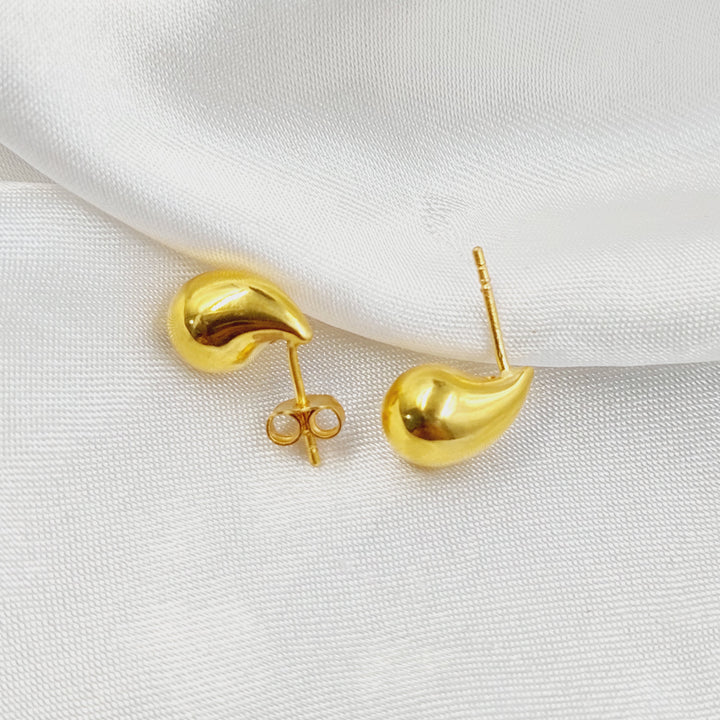 Screw Almond Earrings Made of 21K Gold by Saeed Jewelry 