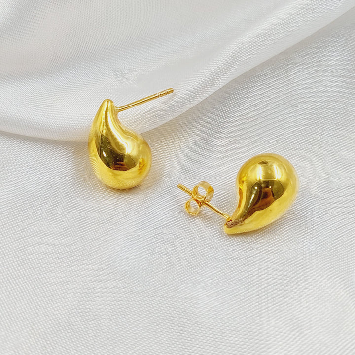 21K حلق لوزة برغي-مجوهرات الشيخ سعيد-Saeed Jewelry 