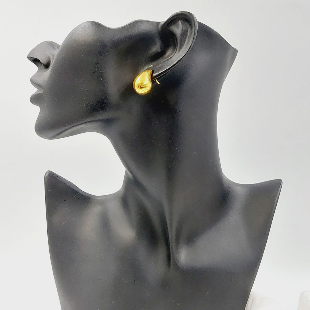 Screw Almond Earrings Made of 21K Gold by Saeed Jewelry 
