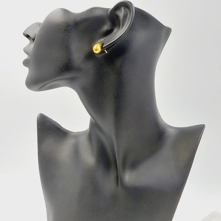 Screw Almond Earrings Made of 21K Gold by Saeed Jewelry 