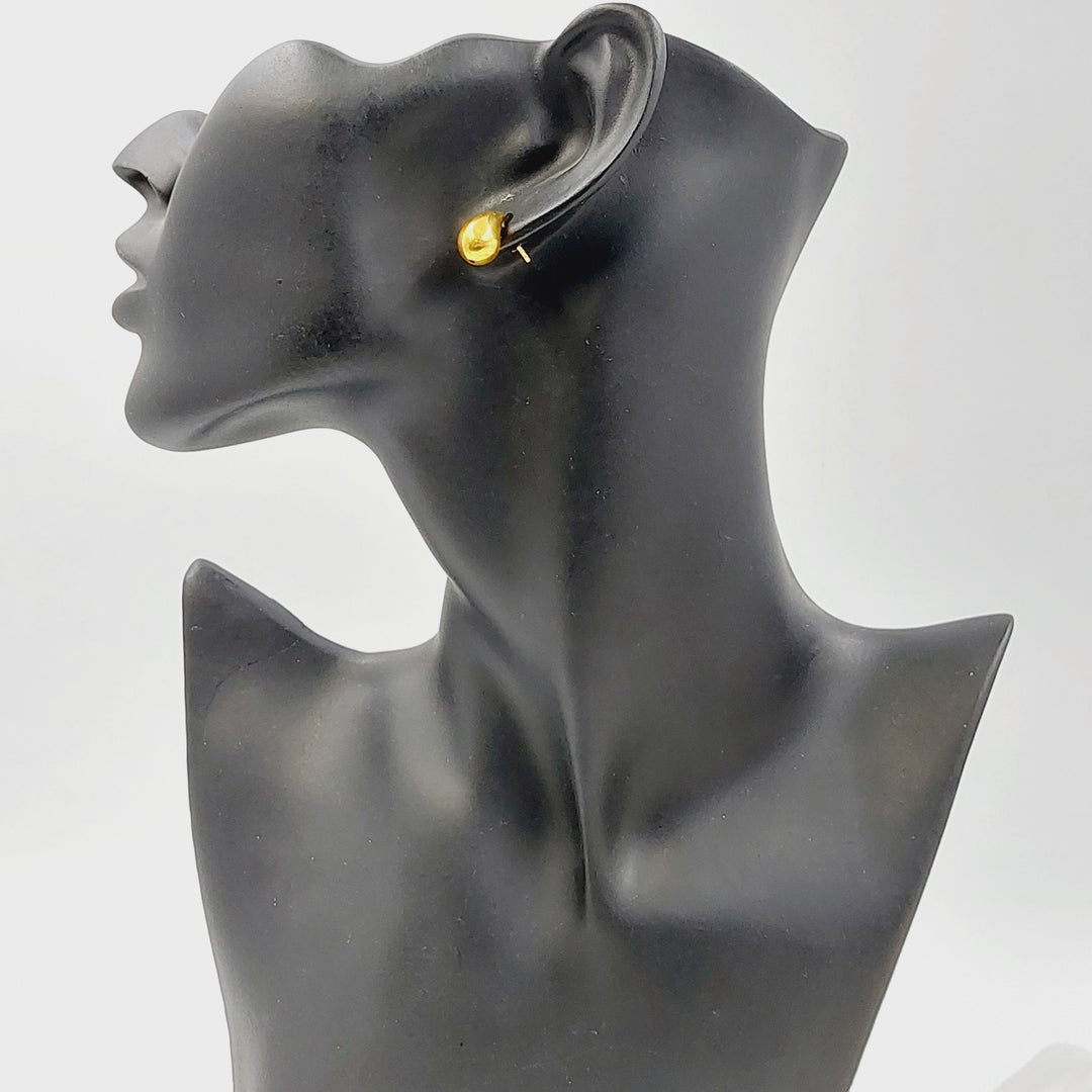 Screw Almond Earrings Made of 21K Gold by Saeed Jewelry 
