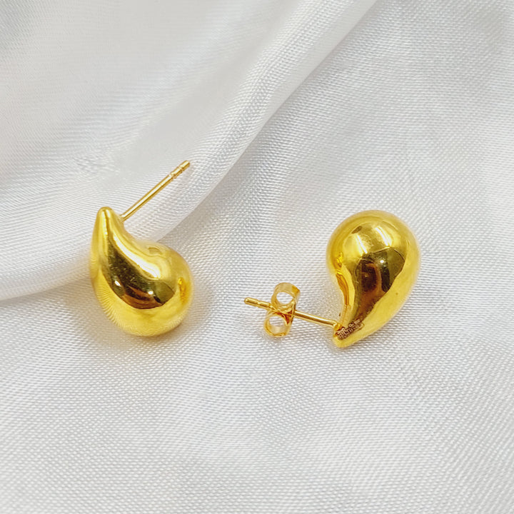 Screw Almond Earrings Made of 21K Gold by Saeed Jewelry 