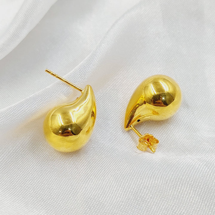 Screw Almond Earrings Made of 21K Gold by Saeed Jewelry 
