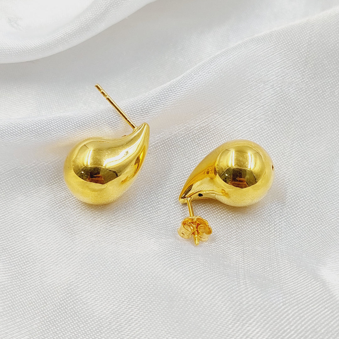 Screw Almond Earrings Made of 21K Gold by Saeed Jewelry 